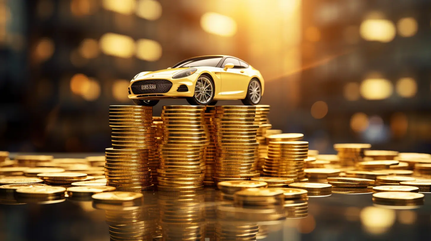 sales leaderboard car atop a pile of gold coins 6th
