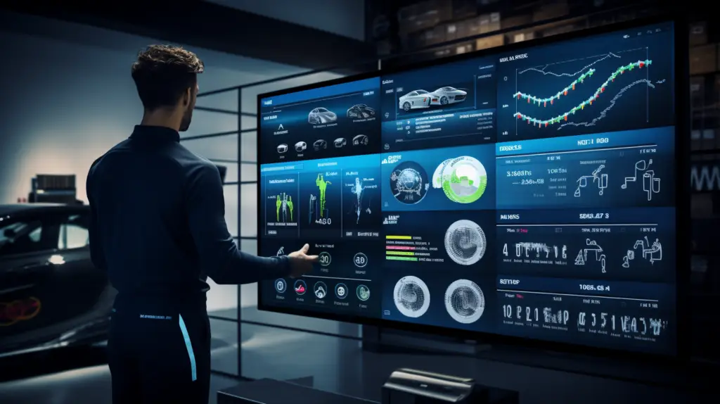 service advisor orifessional high tech dashboard displaying various data 1st 2