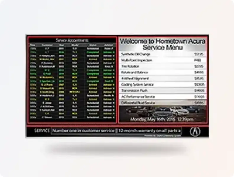 DMS Service Status Menu on Gradient Background