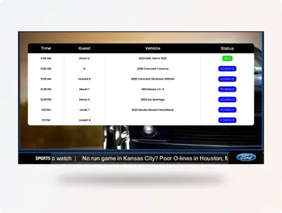 Sales appointment CRM integration for dealership leaderboards and dashboards showing appointments in real time