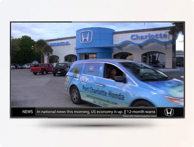 Commercial Replacement TV by Digital Dealership System displaying dealership marketing and service content