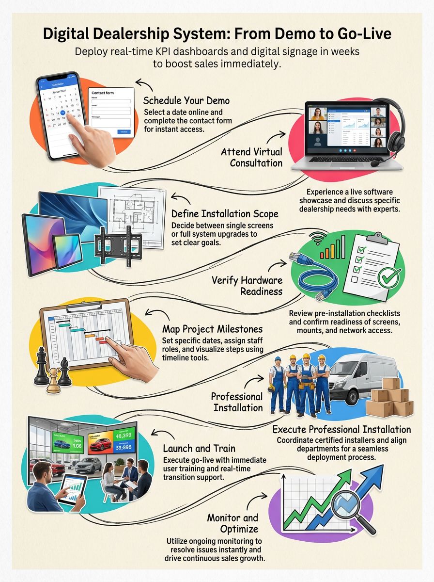 Digital Dealership System Installation Timeline: From Demo to Go-Live