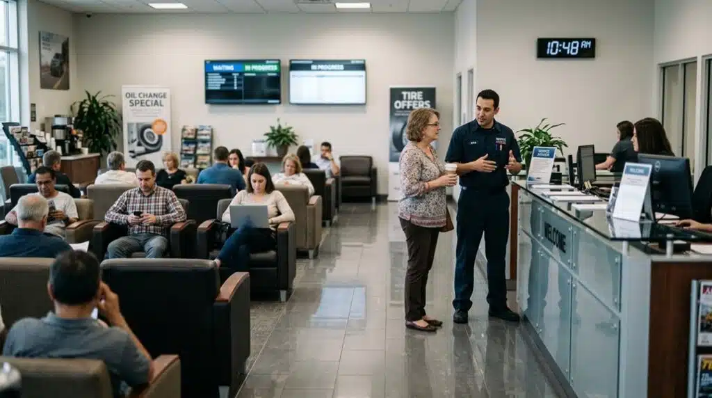 engage waiting service customers