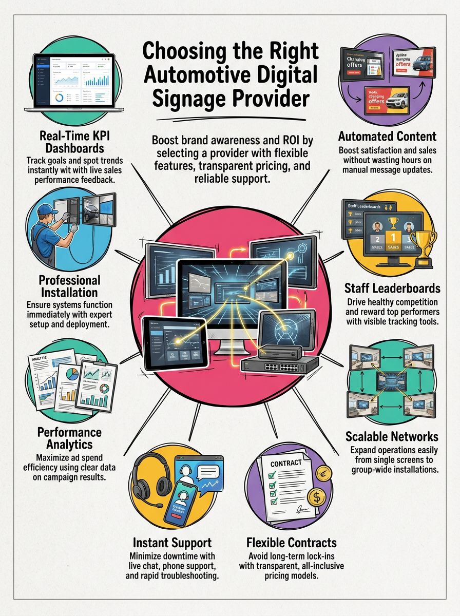 Choosing the Right Automotive Digital Signage Provider for Your Group Choosing the Right Automotive Digital Signage Provider for Your Group