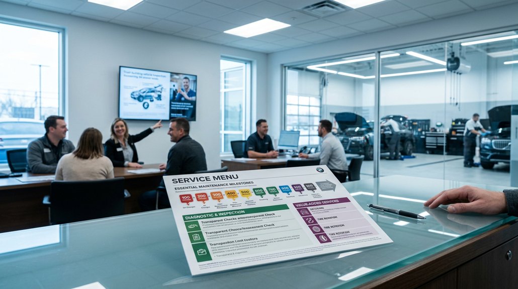 transparent automotive service menus