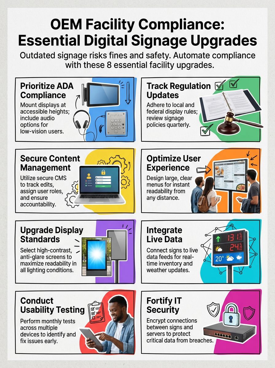 OEM Facility Compliance Upgrades: Navigating Digital Signage Rules OEM Facility Compliance Upgrades: Navigating Digital Signage Rules