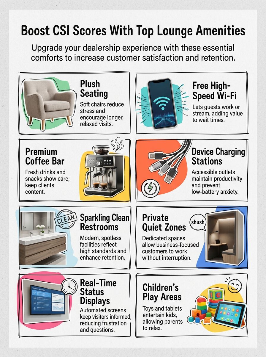 The Best Dealership Customer Lounge Amenities for High CSI Scores The Best Dealership Customer Lounge Amenities for High CSI Scores