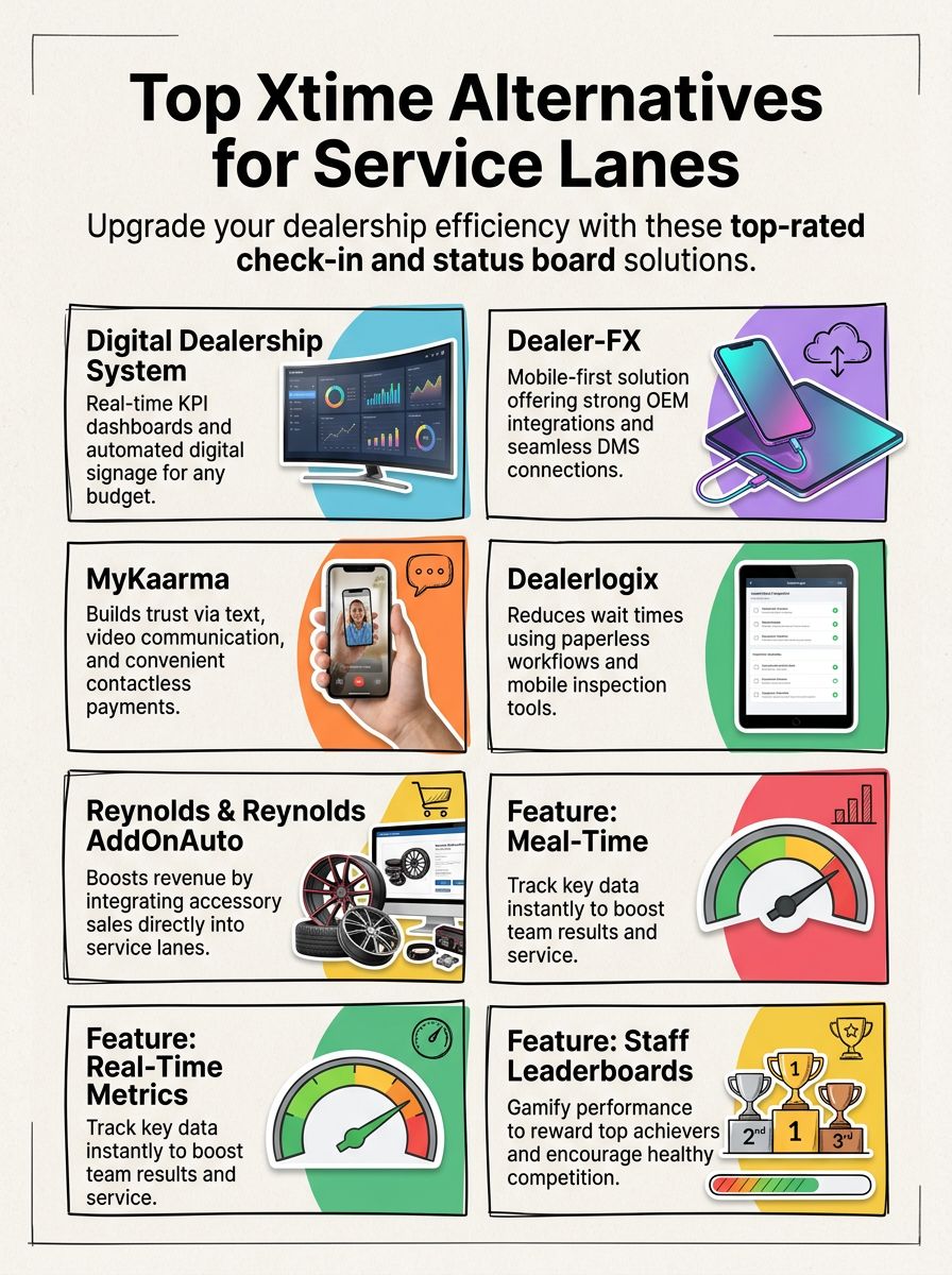 Best Xtime Alternatives for Service Lane Check-In and Status Boards