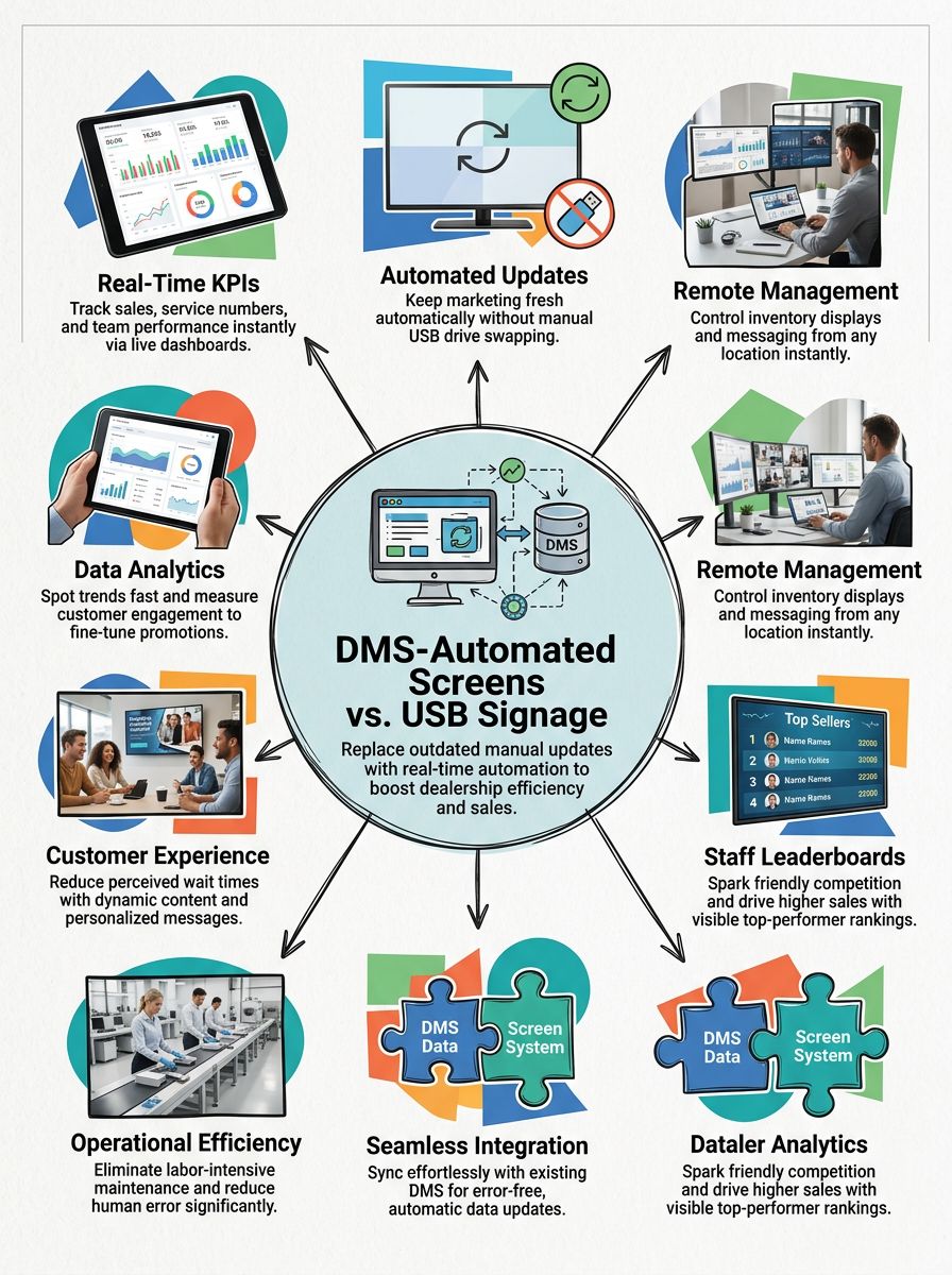 USB Flash Drive Signage vs DMS-Automated Dealership Screens