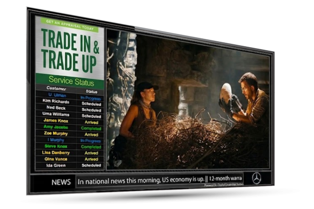 Digital Dealership System’s Lounge TV & Status display