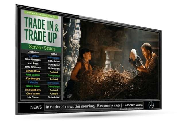 Digital Dealership System’s Lounge TV & Status display